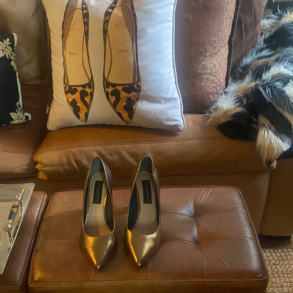 Donna Karan Shimmering Gold Heels